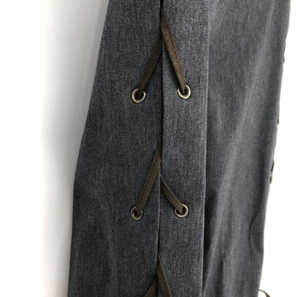 Awear grey pull on slacks brown string tied side seams trousers - Picture 11 of 14